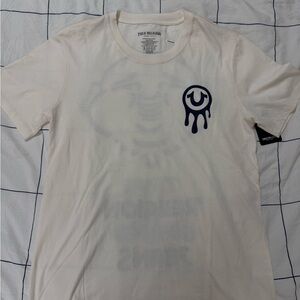 True Religion Off-White Drip Logo Tee